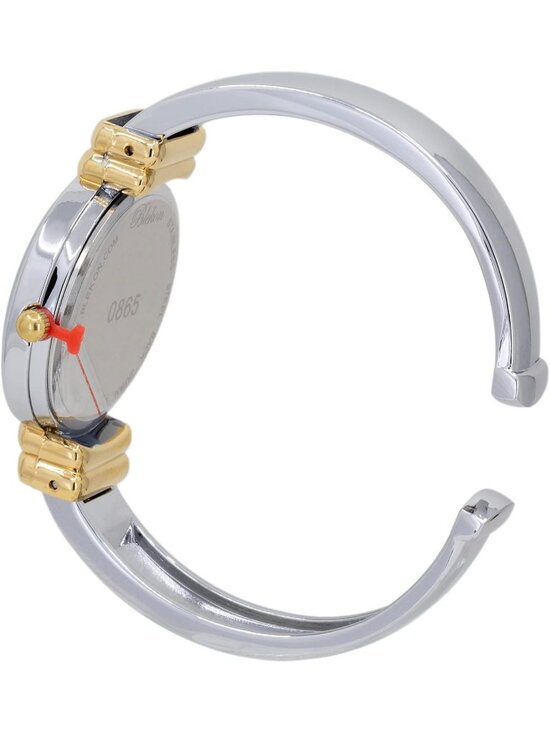 Women\'s White Gold Analog Quartz Metal hinged Bangle Pearl Cuff Bracelet Watch main image 4